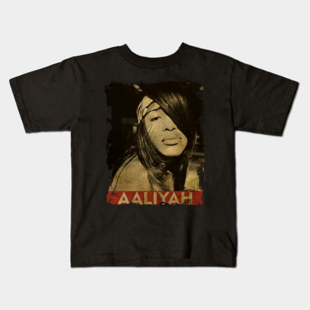 TEXTURE ART- Aaliyah - RETRO STYLE 1 Kids T-Shirt by ZiziVintage